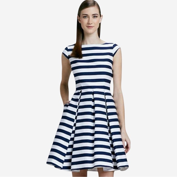 kate spade Dresses & Skirts - Kate Spade Dress Size 4 Blue Hyacinth Stripe Mariella Silk Blend Pleated EUC